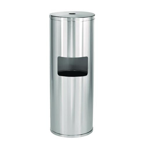 Image of Alpine Industries ALP4777MK Stainless Steel 7 Gal Trash Can with Gym Disinfecting Wipes Dispenser
