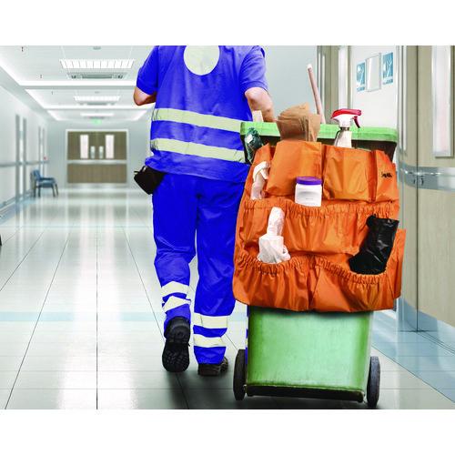 Image of Alpine Industries ALP47771MK 12-Pocket Trash Can Caddy Bag, 12 Compartments, 29 x 19.5, Orange
