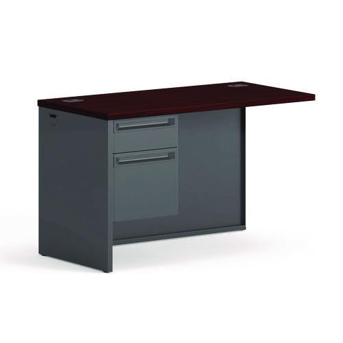 Image of HON® H38216L.N.S 38000 Series Flush Return, Left, 48w x 24d x 29.5h, Mahogany/Charcoal
