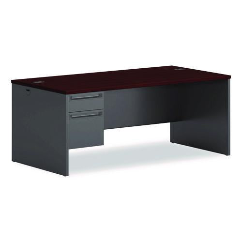 Image of HON® H38294L.N.S 38000 Series Left Pedestal Desk, 72" X 36" X 29.5", Mahogany/charcoal