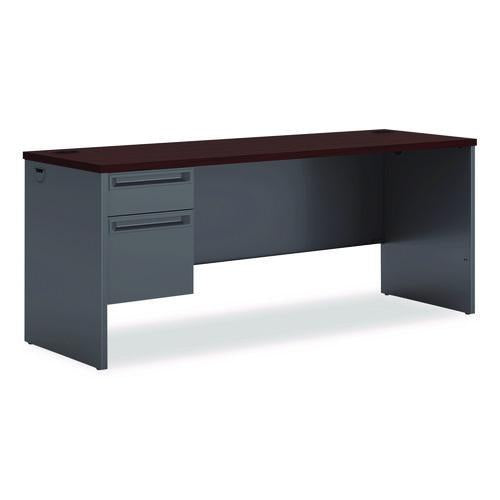 Image of HON® H38855L.N.S 38000 Series Left Pedestal Credenza, 72w X 24d X 29.5h, Mahogany/charcoal