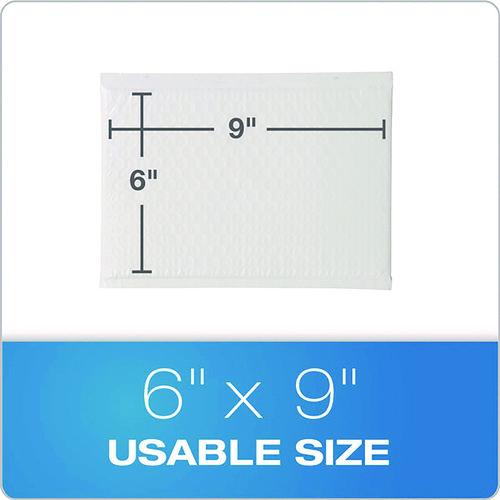 Image of Quality Park Poly Bubble Mailers, #0, Barrier Bubble Cushion, Redi-Seal Adhesive Closure, 6 x 9, White, 25/Pack