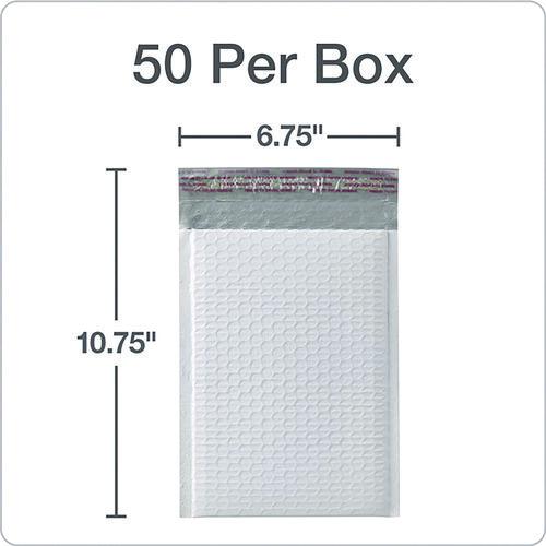 Image of Quality Park Poly Bubble Mailers, #0, Barrier Bubble Cushion, Redi-Seal Adhesive Closure, 6 x 9, White, 25/Pack