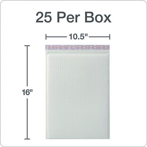 Image of Quality Park Poly Bubble Mailers, #5, Barrier Bubble Cushion, Redi-Seal Adhesive Closure, 10.5 x 15, White, 25/Pack