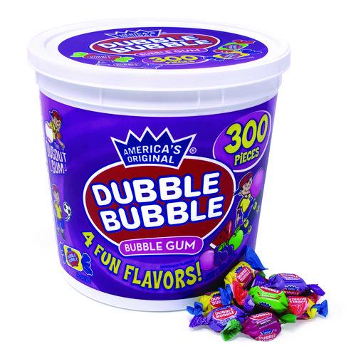 Image of Dubble Bubble 340401 Bubble Gum Assorted Flavor Twist Tub, 300 Pieces/Tub, 1 Tub/Carton