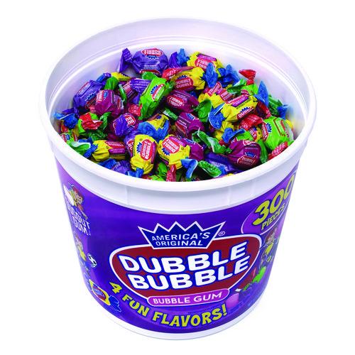 Image of Dubble Bubble 340401 Bubble Gum Assorted Flavor Twist Tub, 300 Pieces/Tub, 1 Tub/Carton