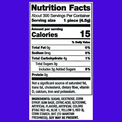 Image of Dubble Bubble 340401 Bubble Gum Assorted Flavor Twist Tub, 300 Pieces/Tub, 1 Tub/Carton