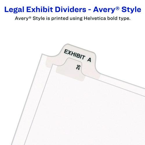 Image of Avery® 01407 Preprinted Legal Exhibit Side Tab Index Dividers, Avery Style, 26-Tab, G, 11 x 8.5, White, 25/Set, (1407)