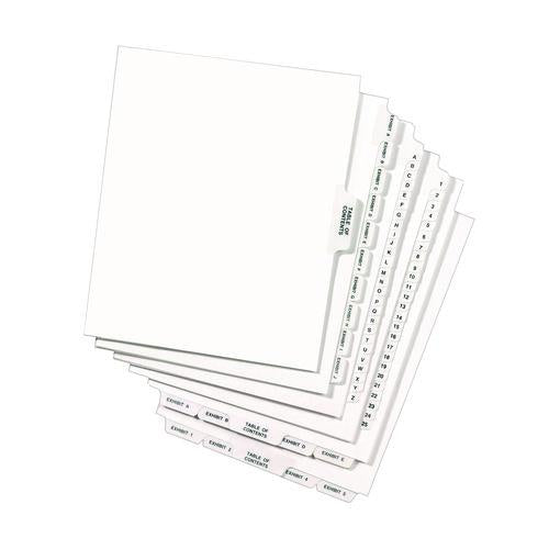 Image of Avery® 01407 Preprinted Legal Exhibit Side Tab Index Dividers, Avery Style, 26-Tab, G, 11 x 8.5, White, 25/Set, (1407)