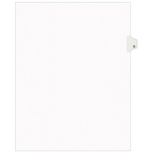 Image of Avery® 01407 Preprinted Legal Exhibit Side Tab Index Dividers, Avery Style, 26-Tab, G, 11 x 8.5, White, 25/Set, (1407)