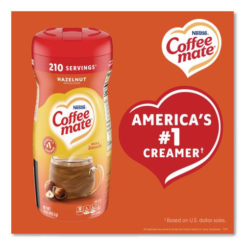 Image of Coffee mate® 12036068 Hazelnut Creamer Powder, 15 oz Canister