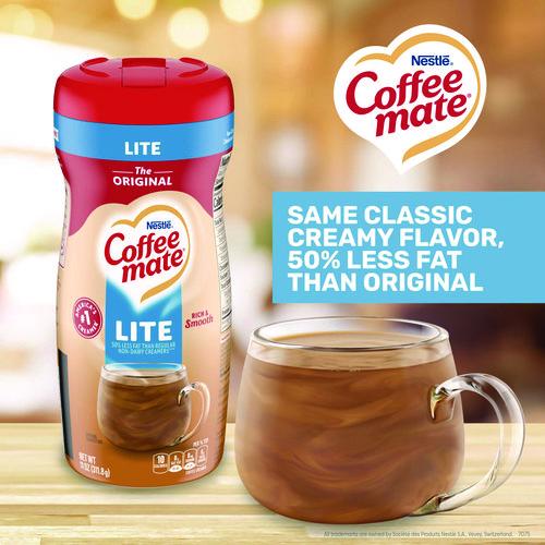 Image of Coffee mate® 12036411 Powdered Creamer, Original Lite, 11 oz Canister, 12/Carton