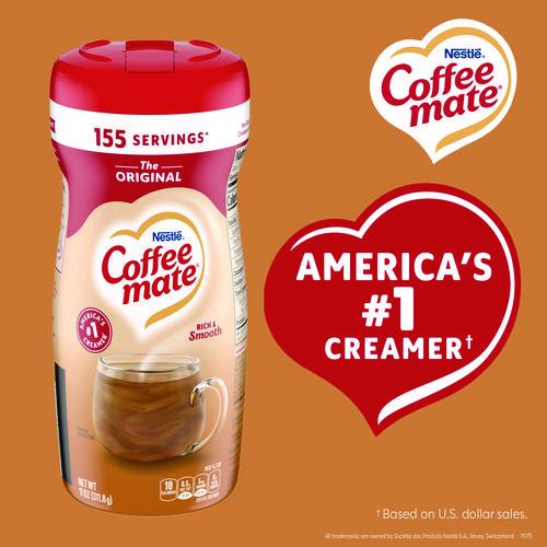 Image of Coffee mate® 12039042 Non-Dairy Powdered Creamer, Original, 11 Oz Canister, 12/carton