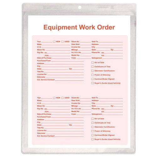 Image of C-Line® 80912 Clear Vinyl Shop Ticket Holders, Super Heavy-Duty, Top Load 9 x 12 Insert, Clear Front, 50/Box