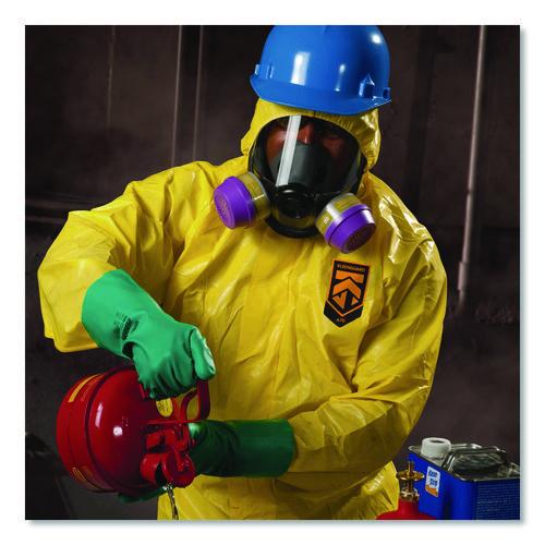Image of KleenGuard KCC 00682 A70 Chemical Spray Protection Coveralls, Elastic Wrists, Ankles, Hood and Boots, Medium, Yellow, 12/Carton