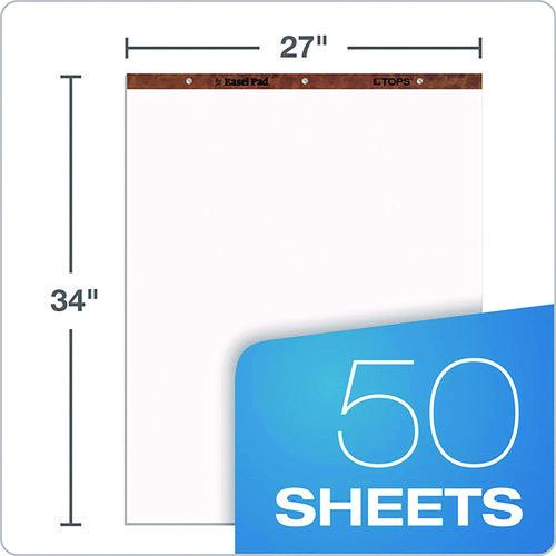 Image of TOPS 7903 Easel Pads, Unruled, (50) White 27 x 34 Sheets, 2/Carton