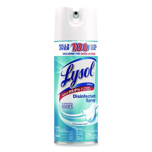 Image of LYSOL® Brand 19200-74186 Disinfectant Spray, Crisp Linen Scent, 12.5 Oz Aerosol Spray, 12/carton
