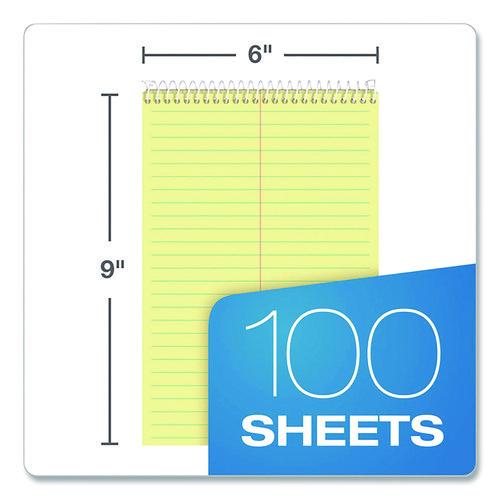 Image of TOPS 63851 Docket Steno Pad, Forest Green Cover, Gregg Rule, (100) Canary Yellow 6 x 9 Sheets