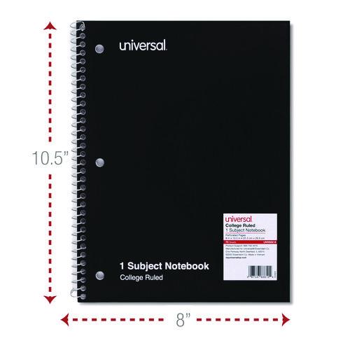 Image of Universal® UNV66614 Wirebound Notebook, 1-Subject, Medium/College Rule, Assorted Cover Colors, (70) 10.5 x 8 Sheets, 4/Pack