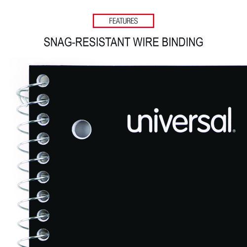 Image of Universal® UNV66614 Wirebound Notebook, 1-Subject, Medium/College Rule, Assorted Cover Colors, (70) 10.5 x 8 Sheets, 4/Pack