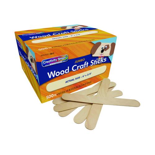 Image of Creativity Street® PAC3776-01 Natural Wood Craft Sticks, 6 x 0.75, 500/Box
