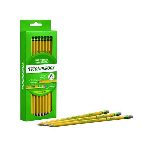 Image of Ticonderoga® X13830 Pre-Sharpened Pencil, Hb (#2), Black Lead, Yellow Barrel, 30/pack
