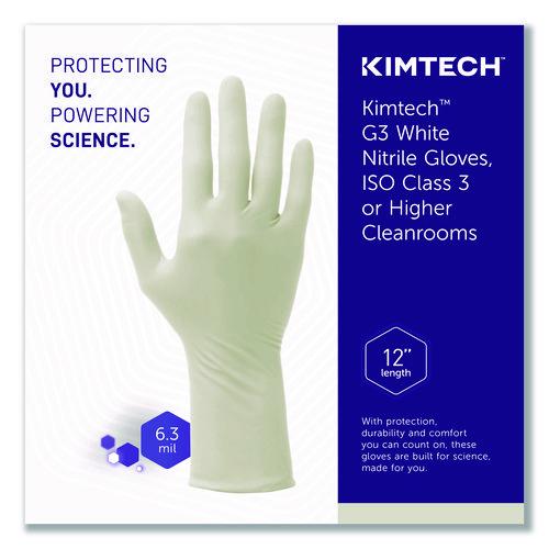 Image of Kimtech KCC 56886 G3 White Nitrile Gloves, AQL 1.5, ESD Safe, X-Large, 6.3 mil Thick, 12" Long, White, 1,000/Carton