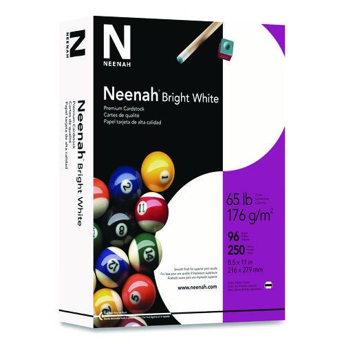 Image of Neenah® Bright White 91904-01 Bright White Card Stock, 96 Bright, 65 lb Cover Weight, 8.5 x 11, 250/Pack