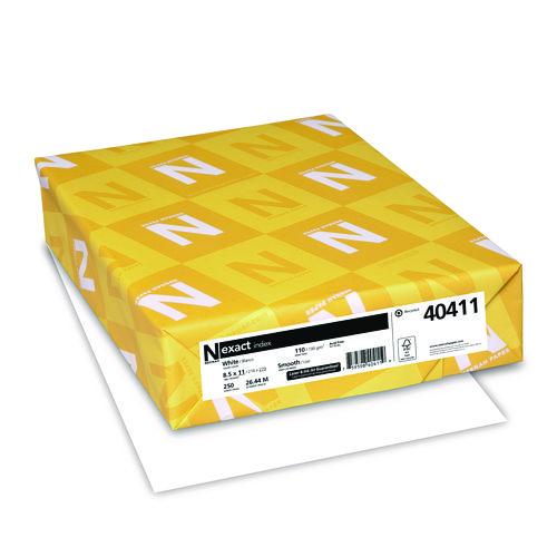 Image of Neenah Paper 40411 Exact Index Card Stock, 94 Bright, 110-lb Index Weight, 8.5 x 11, White, 250/Pack