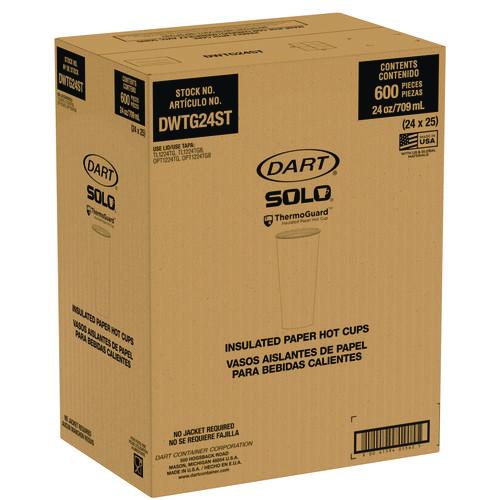 Image of SOLO® DWTG24W Thermoguard Insulated Paper Hot Cups, 24 oz, White Sustainable Forest Design, 600/Carton