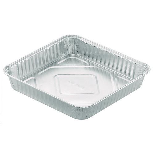 Image of HFA® 4048-35-500 8" Square Cake Pan, 7.88 x 7.88 x 1.31, Silver, Aluminum, 500/Carton