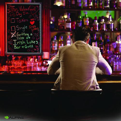 Image of Alpine Industries ALP49504MK LED Illuminated Hanging Message Writing Board, Black 22" x 30" Surface, Black 23.6" x 31.5" Frame