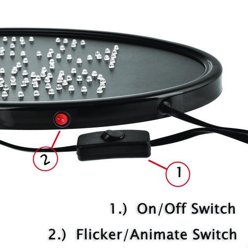 Image of Alpine Industries ALP49707MK LED Oval Pizza Sign, 23 x 14, Black Frame, Green/Orange/Red/White Graphics