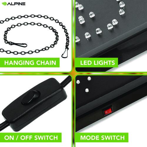 Image of Alpine Industries ALP49711MK LED Rectangular TACO Sign, 19 x 10, Black Frame, Green/Red/Yellow Graphics