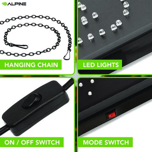 Image of Alpine Industries ALP49714MK LED Rectangular Beer Sign, 19 x 10, Black Frame, Blue/Green/Orange/Red/White Graphics