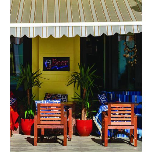 Image of Alpine Industries ALP49714MK LED Rectangular Beer Sign, 19 x 10, Black Frame, Blue/Green/Orange/Red/White Graphics