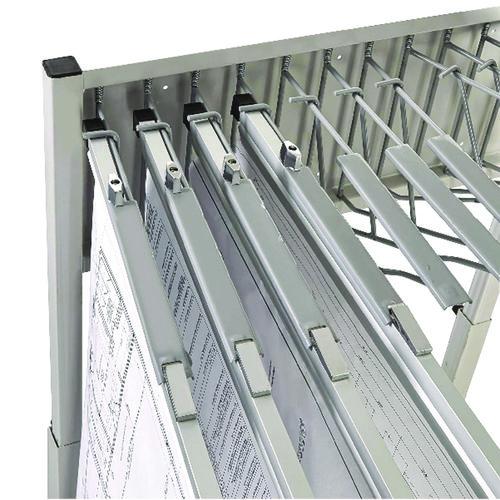 Image of AdirOffice 613KIT1 Blueprint Storage Cabinet Rolling Stand, Assorted Document Sizes Accommodated, 27" x 28.5" to 46.5" x 46" to 66", Gray