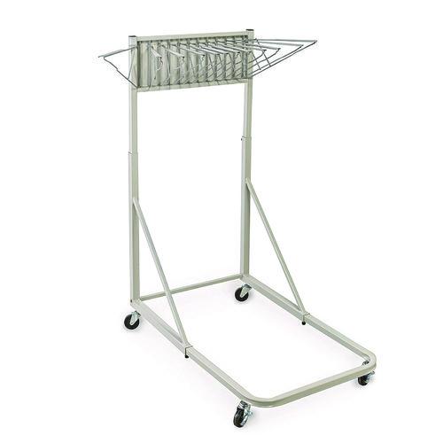 Image of AdirOffice 613KIT1 Blueprint Storage Cabinet Rolling Stand, Assorted Document Sizes Accommodated, 27" x 28.5" to 46.5" x 46" to 66", Gray
