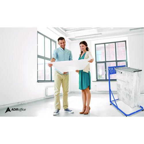 Image of AdirOffice ADI613BLUMK Blueprint Storage Cabinet Rolling Stand, Assorted Document Sizes Accomodated, 27" x 28.5" to 46.5" x 46" to 66", Blue
