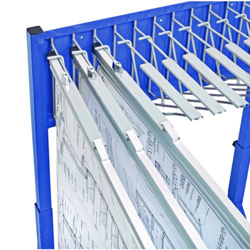 Image of AdirOffice ADI613BLUMK Blueprint Storage Cabinet Rolling Stand, Assorted Document Sizes Accomodated, 27" x 28.5" to 46.5" x 46" to 66", Blue