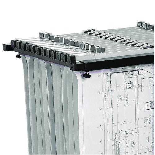 Image of AdirOffice ADI614BLKMK Blueprint Storage Cabinet Steel Vertical Plan Center, Assorted Document Sizes,15" x 27" to 47.25" x 32.5" to 57", Black