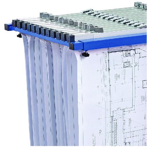 Image of AdirOffice ADI614BLUMK Blueprint Storage Cabinet Steel Vertical Plan Center, Assorted Document Sizes, 15" x 27" to 47.25" x 32.5" to 57", Blue