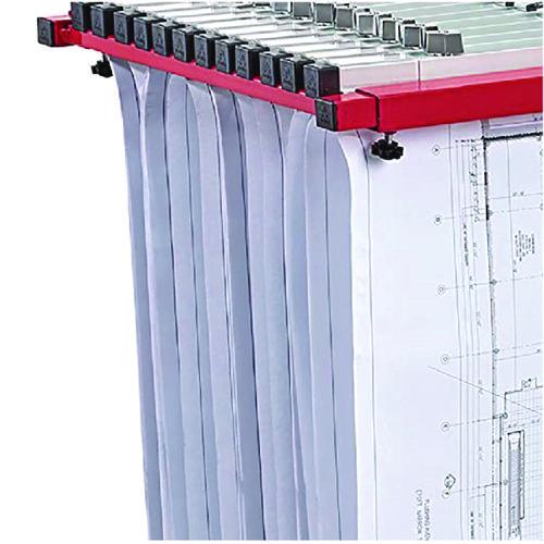 Image of AdirOffice ADI614REDMK Blueprint Storage Cabinet Steel Vertical Plan Center, Assorted Document Sizes, 15" x 27" to 47.25" x 32.5" to 57", Red