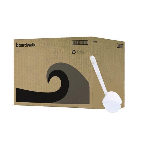 Image of Boardwalk® 528110 Deluxe Toilet Bowl Mop, 12" Handle, 2" Mop Head, White, 25/Carton