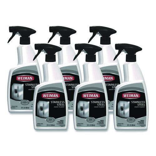 Image of WEIMAN® 108A Stainless Steel Cleaner And Polish, Floral Scent, 22 Oz Spray Bottle, 6/carton