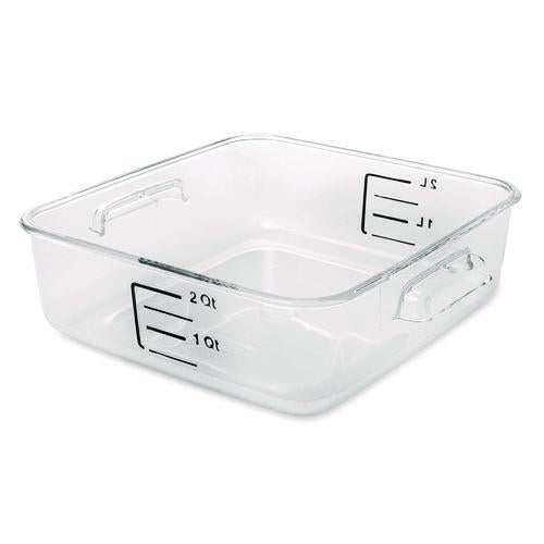Image of Rubbermaid® Commercial FG630200CLR SpaceSaver Square Containers, 2 qt, 8.8 x 8.75 x 2.7, Clear, Plastic