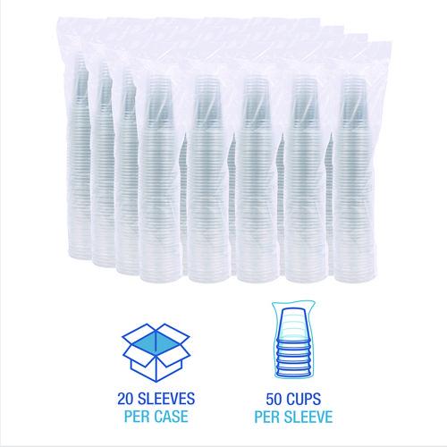 Image of BoardwalkÂ® Translucent Plastic Cold Cups, 20 oz, Clear, 1,000/Carton
