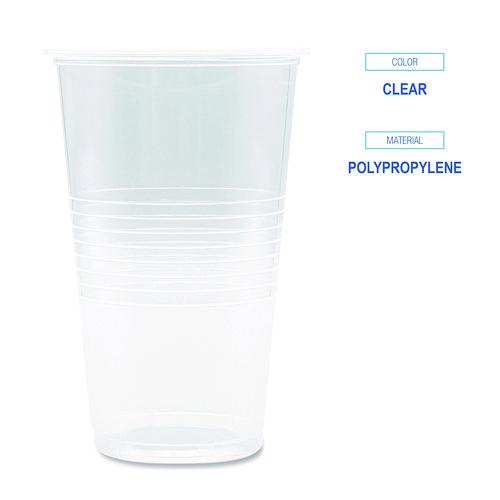 Image of BoardwalkÂ® Translucent Plastic Cold Cups, 20 oz, Clear, 1,000/Carton