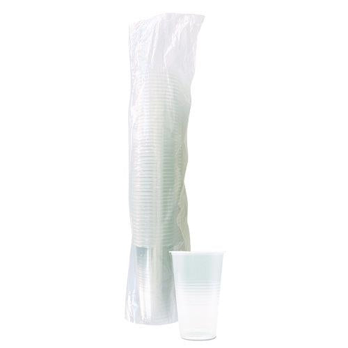 Image of Boardwalk® BWKTRANSCUP20PK Translucent Plastic Cold Cups, 20 oz, Clear, 50/Pack