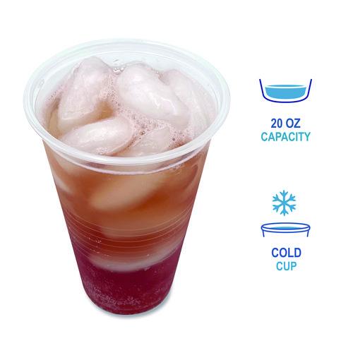 Image of Boardwalk® BWKTRANSCUP20PK Translucent Plastic Cold Cups, 20 oz, Clear, 50/Pack